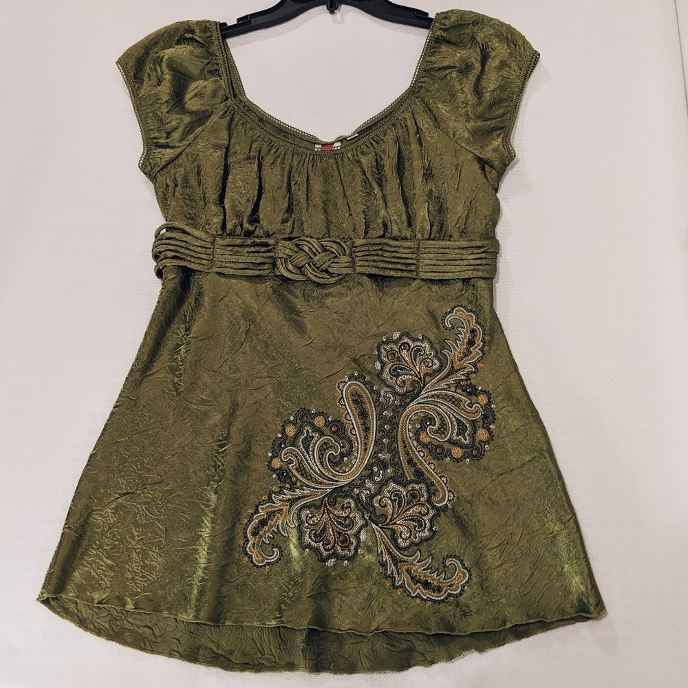 Heart Soul Green Blouse - Picture 1 of 11